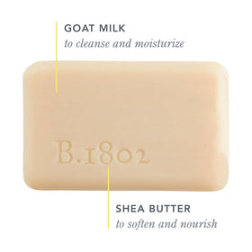 Beekman 1802 side profile of the soap bar highlighting durability