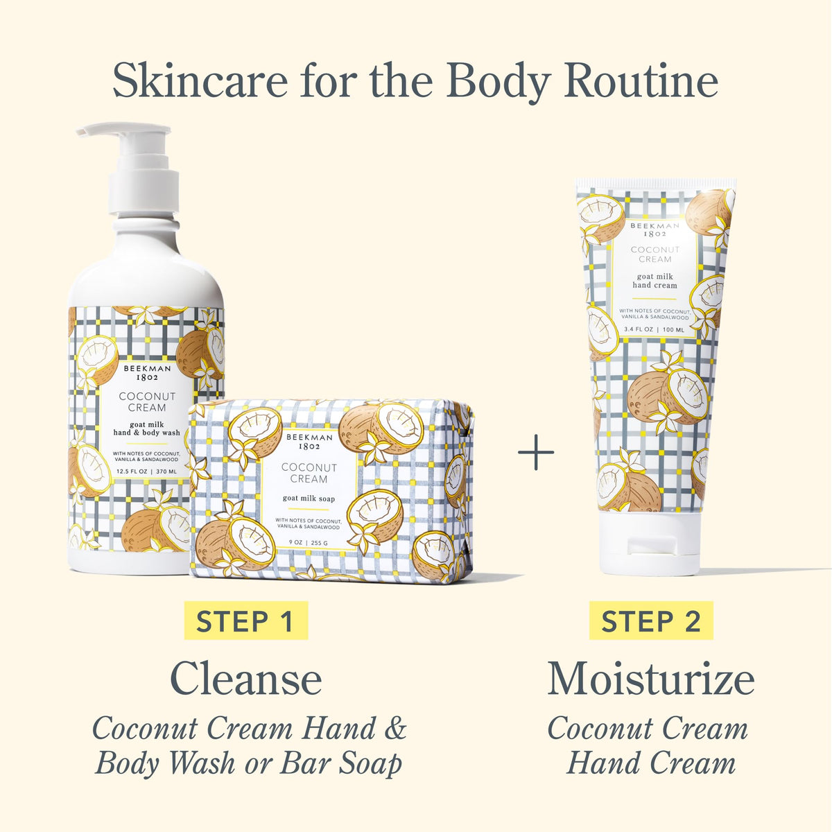 Beekman 1802 unwrapped bar beside a shell for natural styling