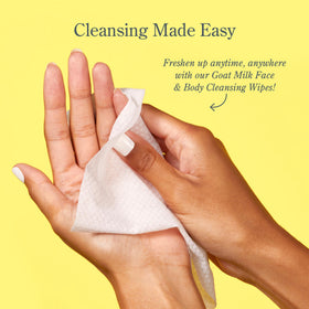 Beekman 1802 pack in a travel bag for on-the-go cleansing