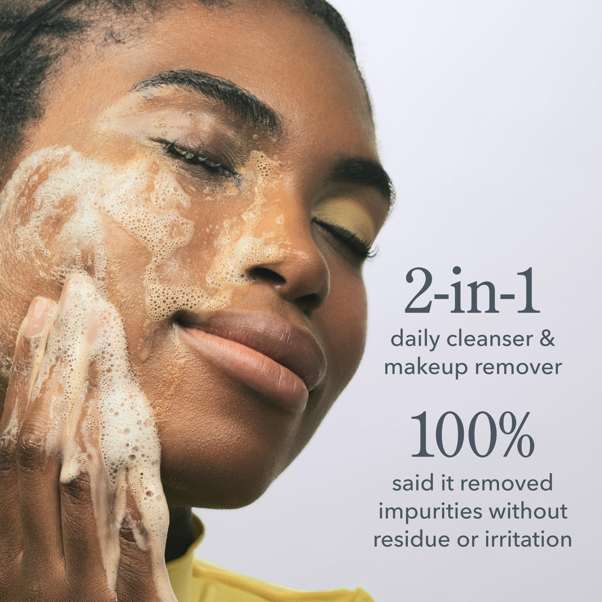Beekman 1802 foam lather in hand demonstrating gentle cleansing power