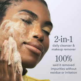 Beekman 1802 foam lather in hand demonstrating gentle cleansing power