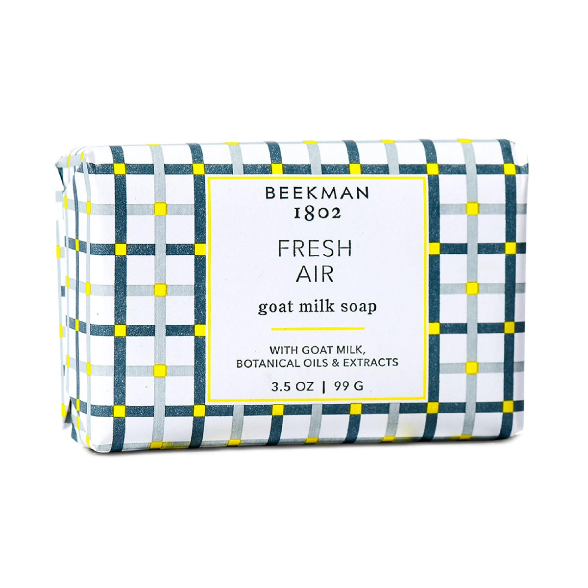 Beekman 1802 front packaging showing Fresh Air bar and benefits