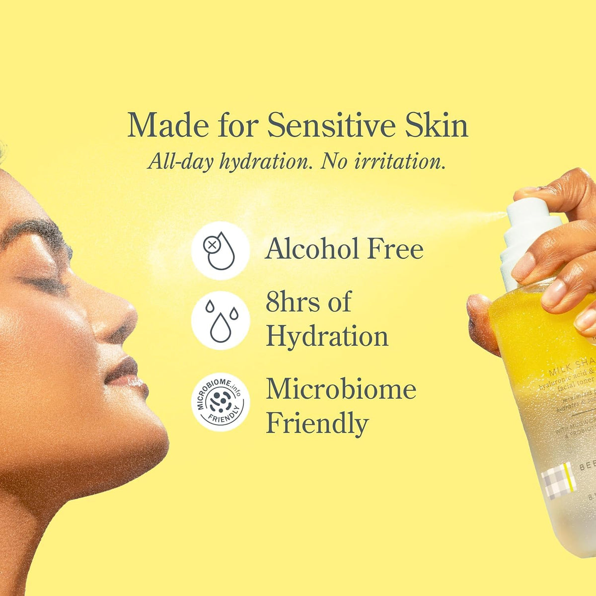 Beekman 1802 milky texture pooled to show lightweight hydration