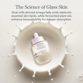 Beekman 1802 applying serum to cheek showcasing gentle layering under moisturizer benefit