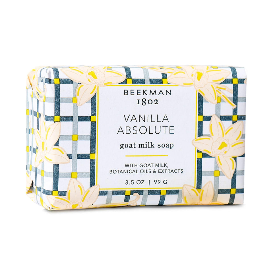 Beekman 1802 front packaging showing Vanilla Absolute and bar benefits
