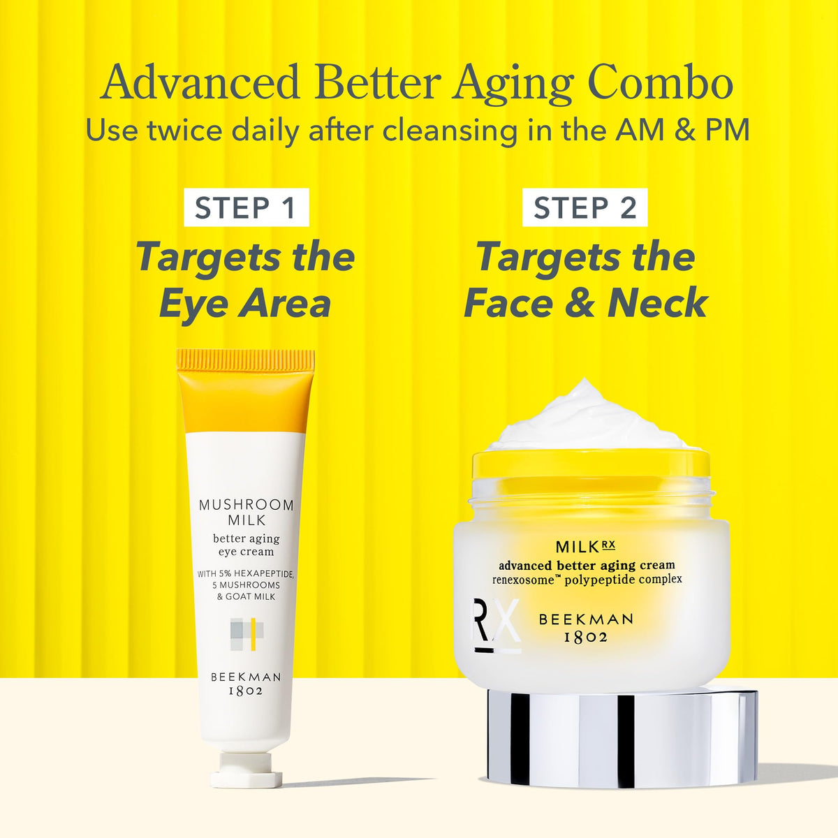 Beekman 1802 jar staged in bathroom lifestyle, suggests daily routine integration