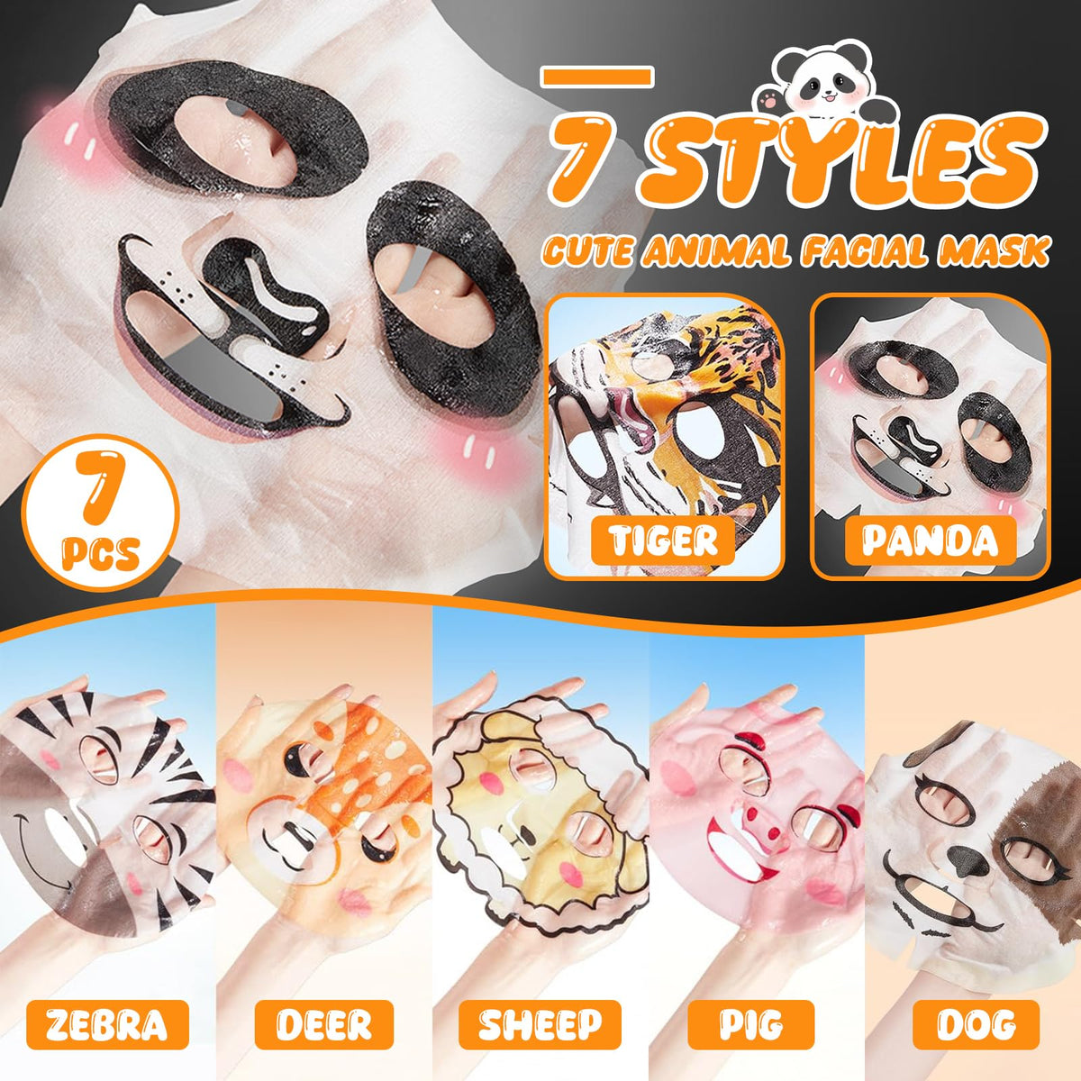 Beenefits panda mask close-up highlighting cute design and fun