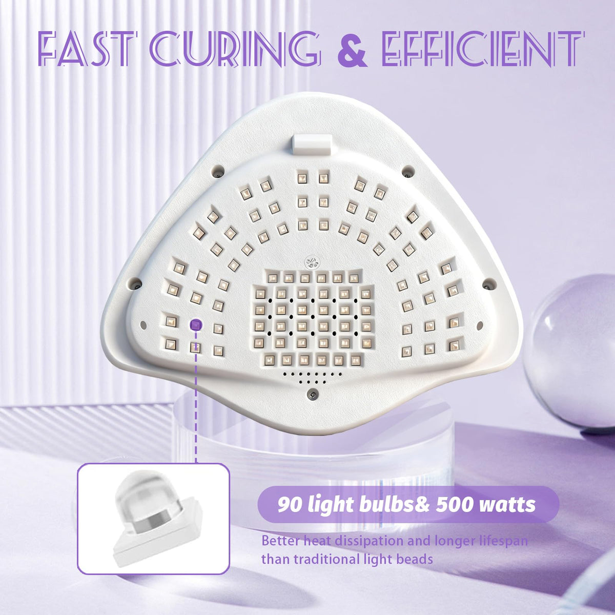 BEENLE lamp with both hands inside demonstrating fast salon-style curing benefit