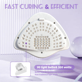 BEENLE lamp with both hands inside demonstrating fast salon-style curing benefit