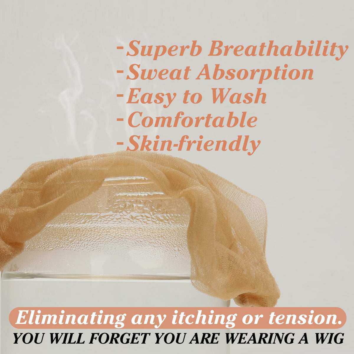 BEEOS cap worn by model showing invisible hairline blending