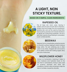 Beesaluxe Beesalene applied to lips demonstrating hydration and non-sticky shine