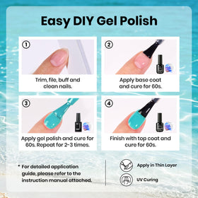 Beetles accent nails ombre design mixing mint to navy, inspiring creative nail art