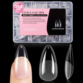 Beetles almond medium front packaging showing complete 384-piece set for convenience