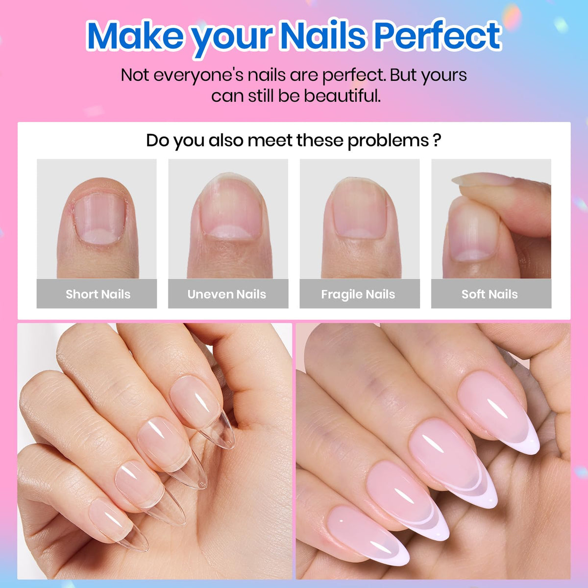 Beetles almond-shaped tip top view highlighting salon-style silhouette