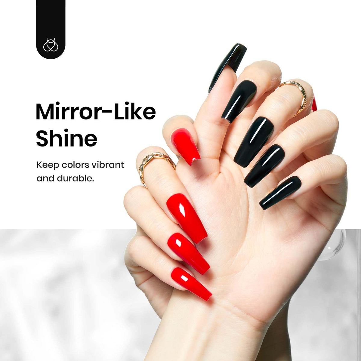 Beetles bottle with application brush in hand showing easy precise application
