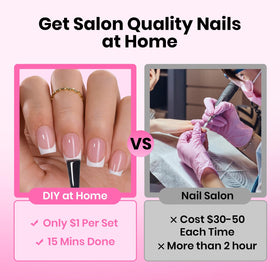 Beetles application demo of press-on being applied showing fast DIY benefit