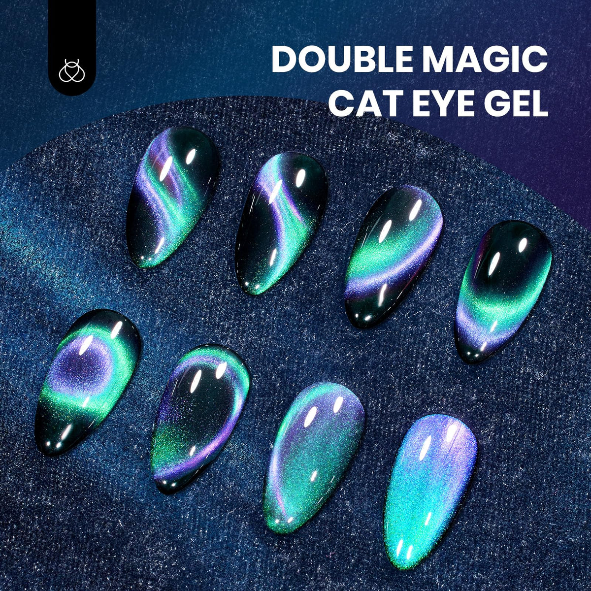 Beetles magnet in use demonstrating cat-eye stripe creation for precise nail art