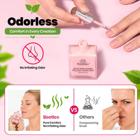 Beetles latex applied around nail cuticle creating a protective barrier to prevent polish stains