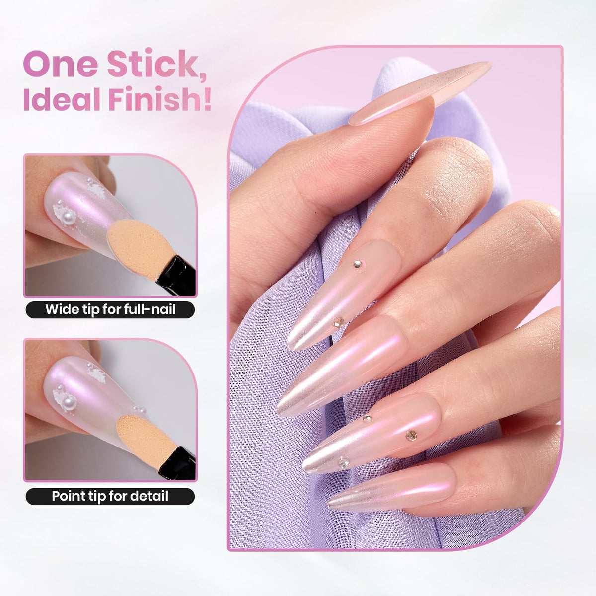 Beetles application on gel nail demonstrating easy mirror finish