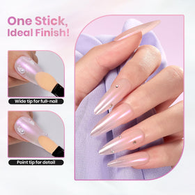 Beetles application on gel nail demonstrating easy mirror finish