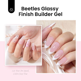 beetles application on nail tip in progress demonstrating sculpting and curing