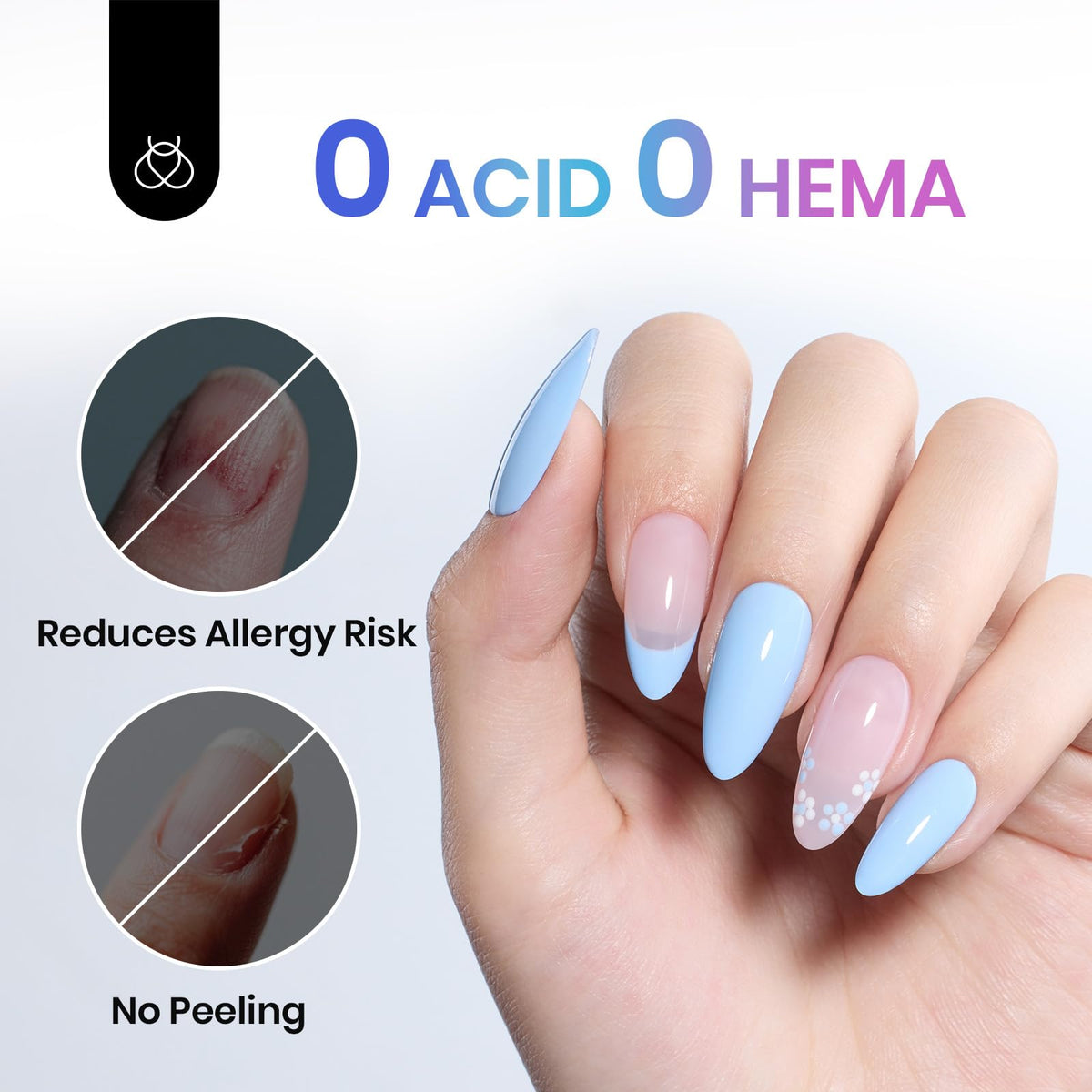 Beetles Gel Polish application on a natural nail demonstrating neat brushwork and better gel bonding preparation