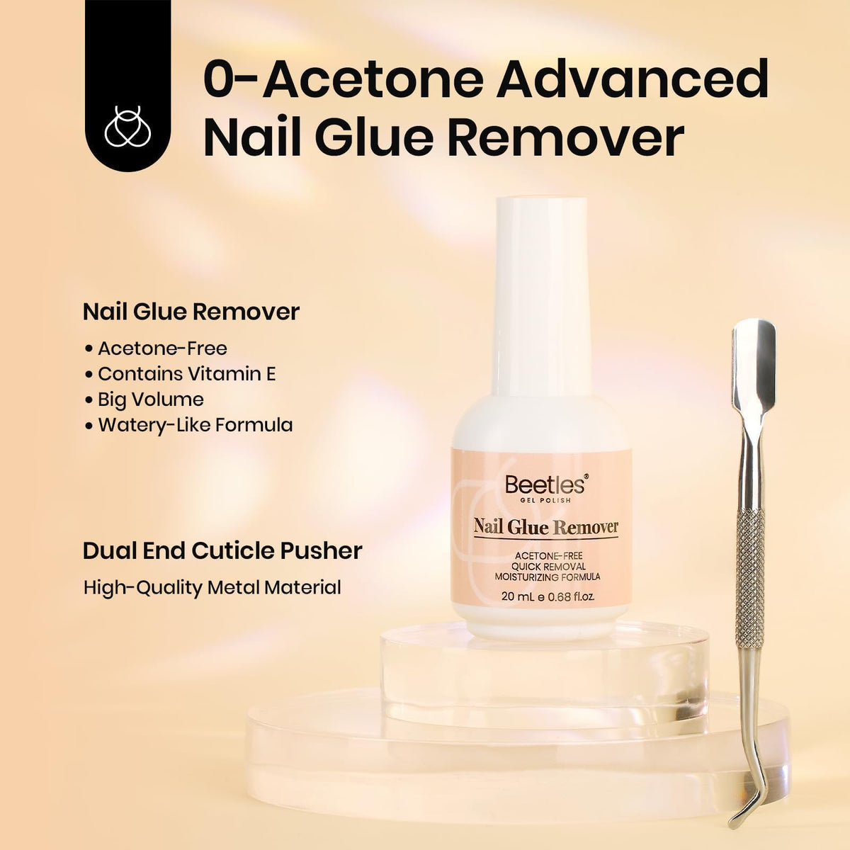 Applying Beetles solid gel to press-on nail demonstrating easy placement