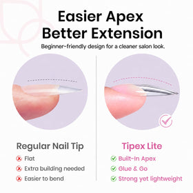 beetles tips applied on nails showcasing salon-look extensions at home