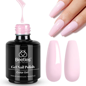 beetles Barely Pink front bottle showing clean packaging and label, conveys reliable color