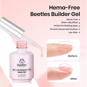 Beetles base and no-wipe top coat brush strokes showing smooth application