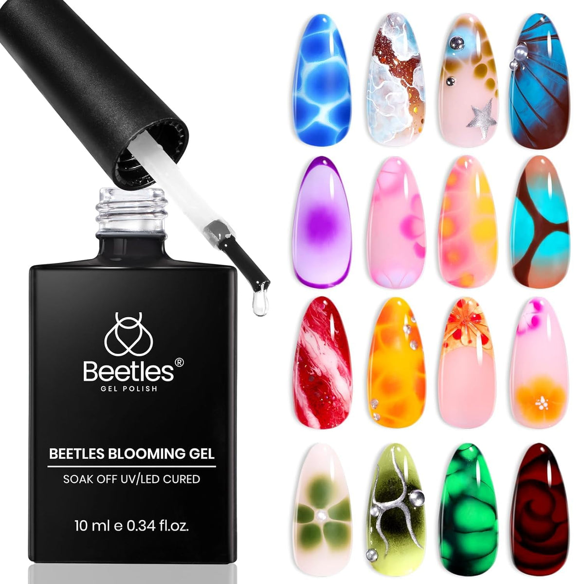 Beetles Blooming Gel front packaging showing bottle and label for easy identification