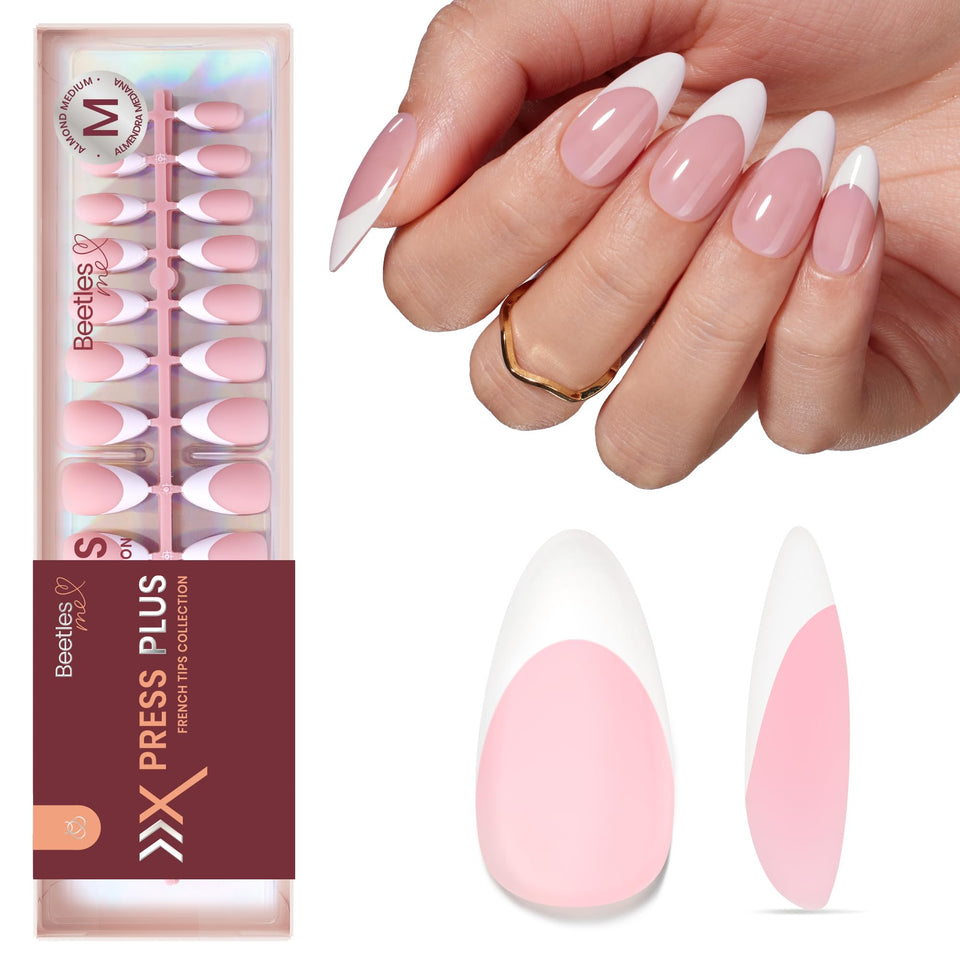 Beetles press on nails front packaging showing 210-piece kit and benefit of variety