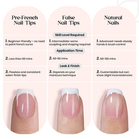 Lifestyle shot of Beetles French nails paired with outfit showing elegant confidence