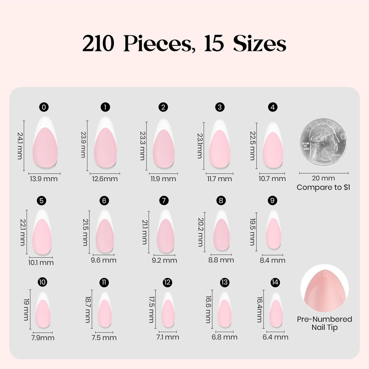 Model hand wearing Beetles French Blossom nails displaying polished professional look