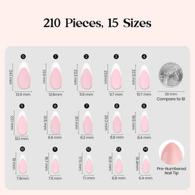 Model hand wearing Beetles French Blossom nails displaying polished professional look