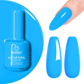 beetles bright blue gel polish front packaging showing vibrant color and brand