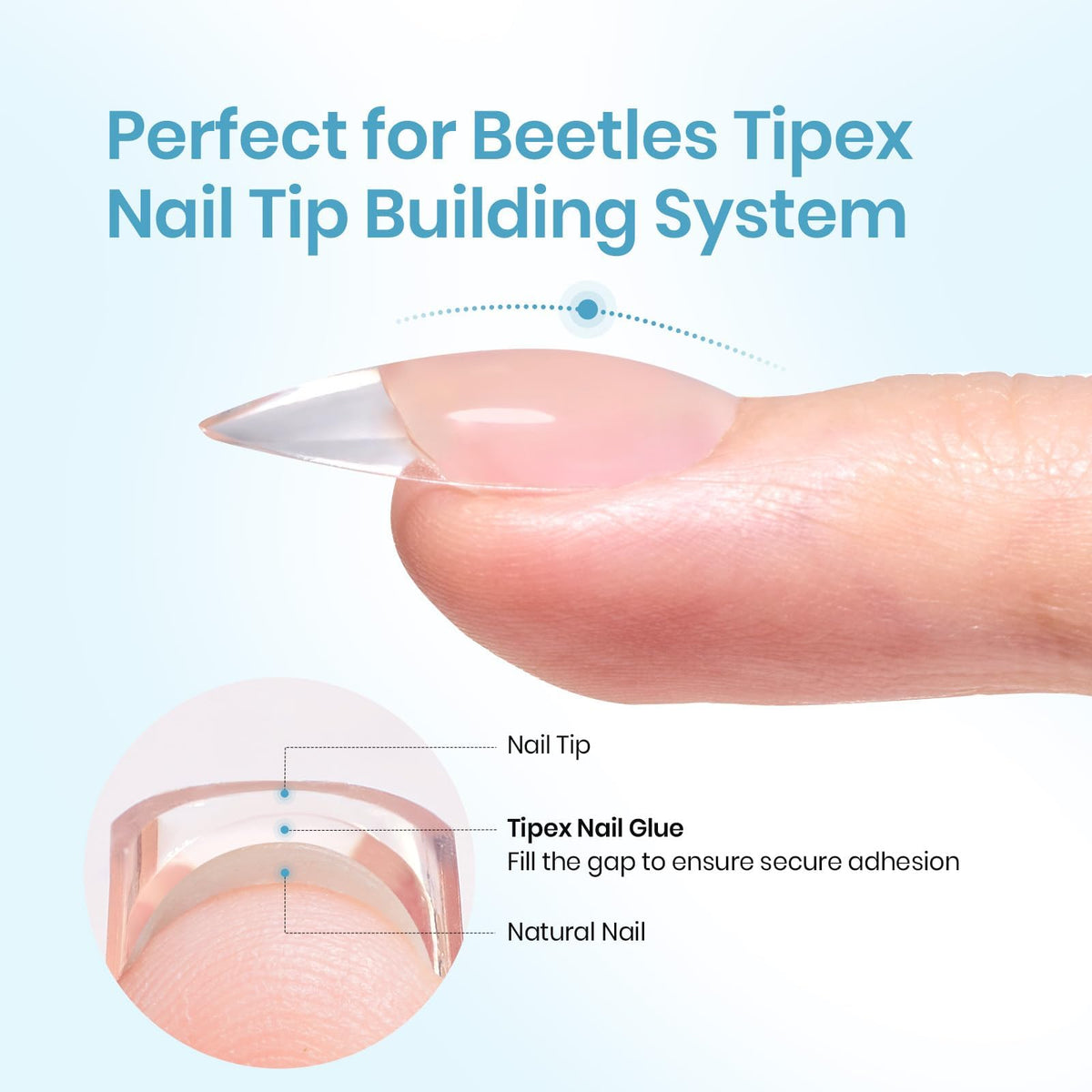 beetles bottle nozzle detail for precise gel placement and beginner control