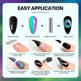 Beetles bottle open with brush showing smooth application for even coverage