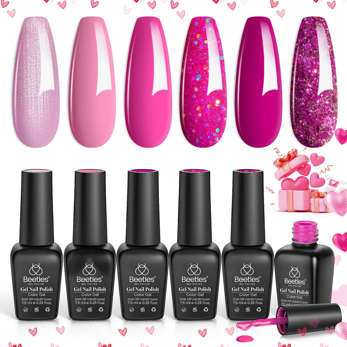 beetles Gel Polish bottles arranged on table styling suggested color combinations