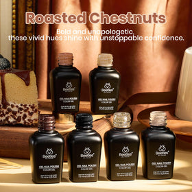 Beetles swatch array of six nude and brown shades, helps color selection