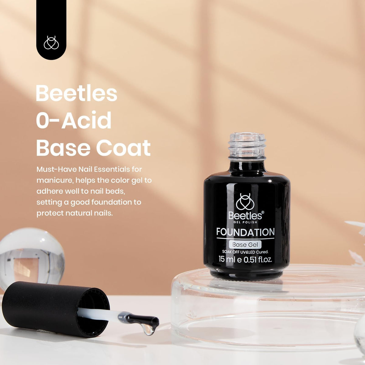 beetles brush close-up demonstrating smooth applicator for even base coats