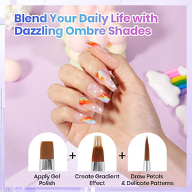 Beetles Gel Polish brushes in use during a manicure illustrating accurate detail work