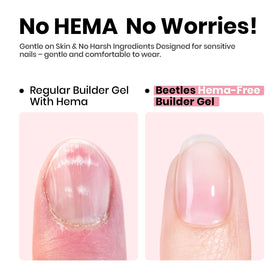 Beetles Builder Gel clear bottle close-up showing viscous gel for easy apex sculpting