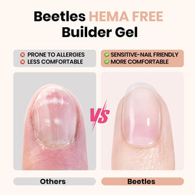 Beetles Gel Polish clear and nude builder gel bottles demonstrating shade options