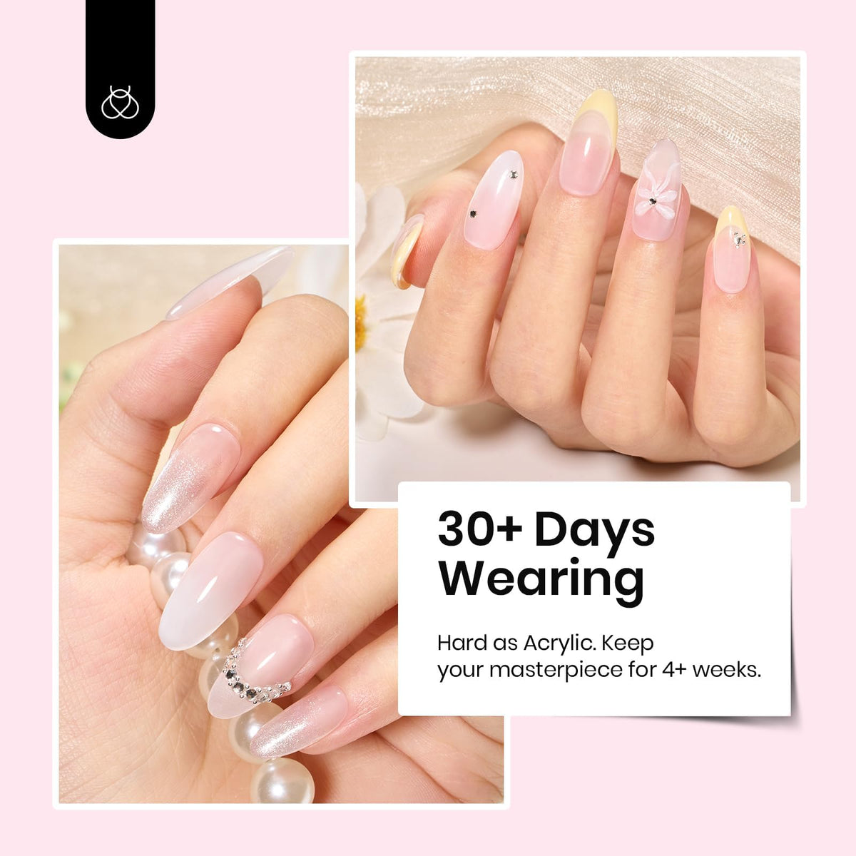 Beetles builder gel cured nail close-up showing strong smooth apex and shine