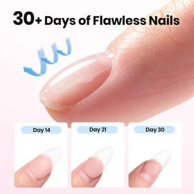 beetles builder gel cured nail scale comparison showing thickness and strength