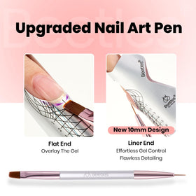 beetles builder gel dual-ended brush next to jar for precise sculpting