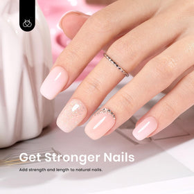 Beetles Gel Polish extension on tip illustrating instant length and durable overlay benefit