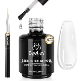 Beetles Gel Polish front bottle showing clear builder gel for controlled building