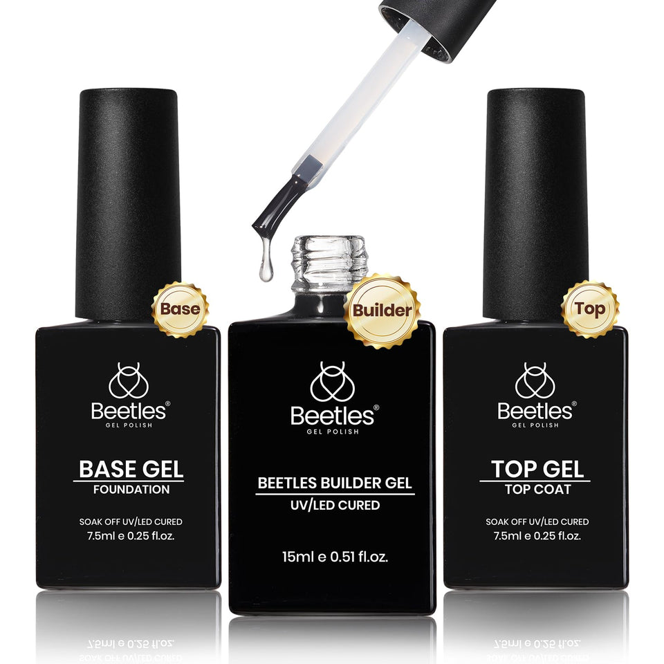 beetles builder gel front packaging showing full three-piece kit and clarity benefit